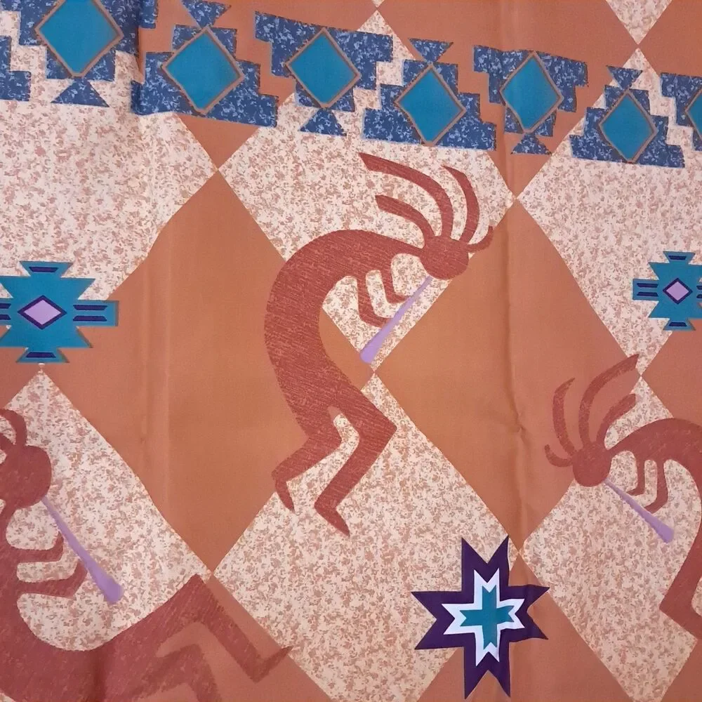 Kokopelli shower curtain southwestern Aztec Santa Fe Main Street Home Creations
